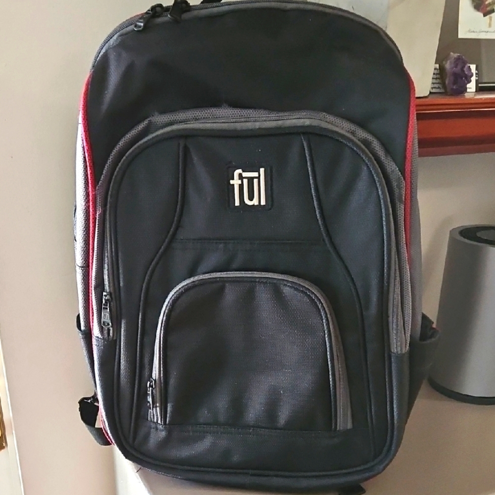 FUL BLACK/GRAY PADDED LAPTOP BACKPACK NEW